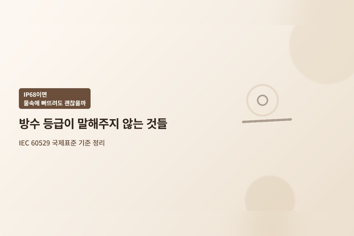 IP68이면 물속에 빠뜨려도 괜찮을까? 방수 등급이 말해주지 않는 것들